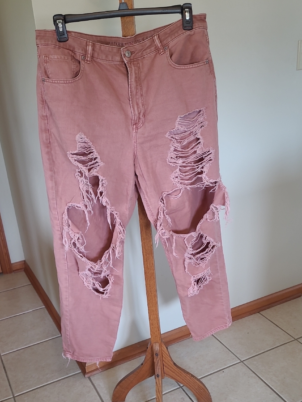 American Eagle Distressed Mom Jeans